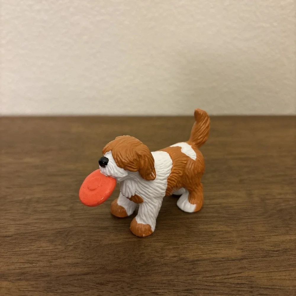 Vtg 80's‎ Muppets Sesame Street Barkley Dog Frisbee 2 inch Figure By Applause